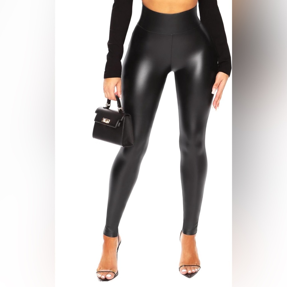 Faux Leather Leggings for Women High Waisted Black Leather Pants Pleather Tights